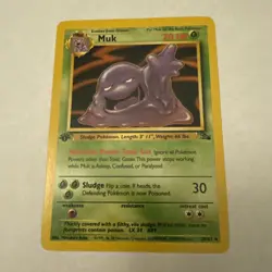 1st Edition Muk 28/62 Fossil Non Holo Rare 1999 WOTC Pokemon TCG Card LP - Image 2