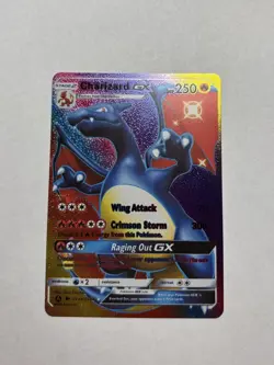 Shiny Charizard Gx Rainbow Foil Fan Art Display Card NM/M - Image 1