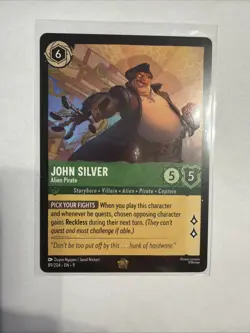 Disney Lorcana TCG Fabled John Silver Alien Pirate Legendary Card #89/204 - Image 1