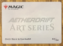 MTG Aetherdrift Art Card, District Mascot 50/54 Gold Signature - Image 2