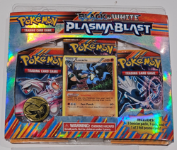 Pokemon Black & White Plasma Blast 3 pack blister pack with coin / Lucario foil - Image 1