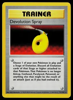 Pokemon Card - Devolution Spray Base Set (Shadowless) 72/102 Rare - Image 1