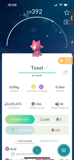 Pokemon Go Shiny Toxel - Image 1
