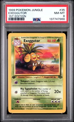1999 Pokemon Jungle 1st Edition Exeggutor 35 PSA 8 NM-MINT - Image 1