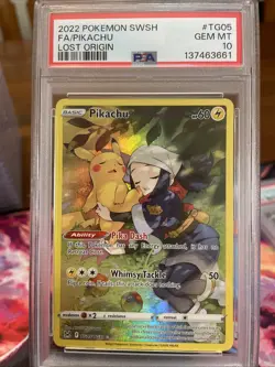 Pokemon SWSH Pikachu Lost Original Tg05 Black Star Promo - Image 1