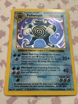 Poliwrath Base Set Shadowless Holo Rare 13/102 Vintage 1999 WOTC Pokemon TCG - Image 5