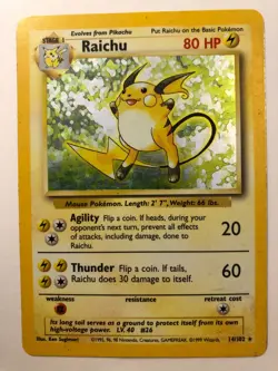 Pokemon TCG - Raichu 014/102 Base Set Holo - Image 1