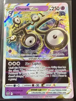 Pokemon TCG Unown VSTAR 066/195 SWSH Silver Tempest Ultra Rare NM Condition - Image 1