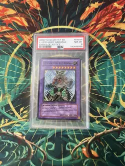 Yu-Gi-Oh! PSA 8 Elemental Hero Wild Wingman Super Rare 1st Ed - Image 1