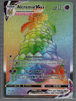 Alcremie VMAX 073/072 Shining Fates Rainbow Secret Rare Holo Pokemon TCG Card LP - Image 1