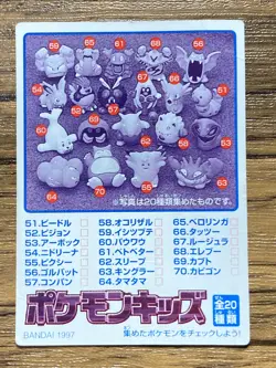 Pokemon Kids' Mini Card Ponyta Nintendo Bandai Pocket Monsters 1998 Japan - Image 2