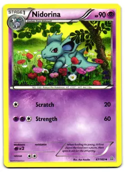 Nidorina 67/160 - Primal Clash Uncommon Pokemon TCG - LP Card - Image 1