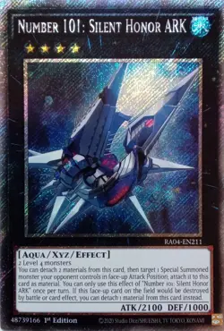 RA04-EN211 NUMBER 101: SILENT HONOR ARK PLATINUM SECRET RARE 1ST ED YuGiOh CARD - Image 1