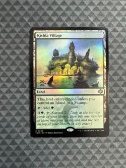 MTG Kisha Village #0259 Foil Rare Tarkir: Dragonstorm Prerelease Card (TDM) - Image 1