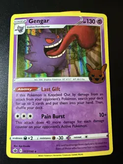 Pokemon Gengar TCG Stamped Card Halloween Trick or Trade, Holo Rare, 057/198 LP - Image 1
