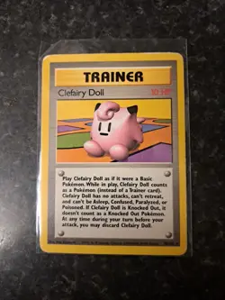 Pokemon TCG Clefairy Doll Base Set Rare Card 70/102 Trainer - Image 1