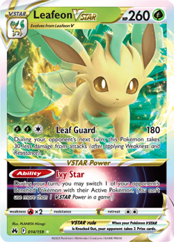 Pokemon TCG Leafeon VSTAR 014/159 Ultra Rare Crown Zenith NM/M - Image 1