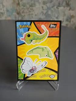 TOPPS Pokemon Card The First Movie Sticker & Puzzle Card 11 Caterpie Evolutions - Image 1