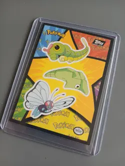 TOPPS Pokemon Card The First Movie Sticker & Puzzle Card 11 Caterpie Evolutions - Image 3