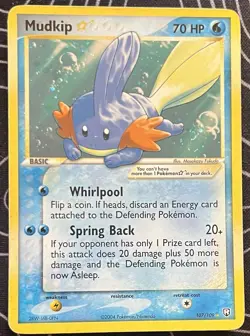 Pokemon Mudkip Gold Star Holo Team Rocket 107/109 Swirl 🌀 - Image 1