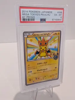 PSA 6 Mega Tokyo's Pikachu 098/XY-P Charizard Poncho Promo Pokemon 2014 Japan - Image 2