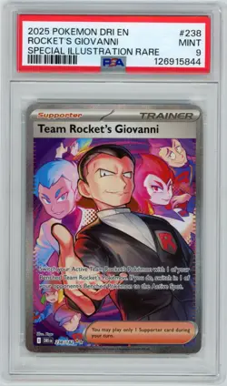 Rocket's Giovanni 2025 Pokemon Dri En Special Illustration Rare PSA 9 Mint #238 - Image 1