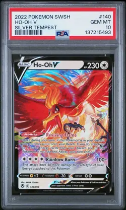 PSA 10 Ho Oh V #140 Pokemon SWSH Silver Tempest English 2022 - Image 1