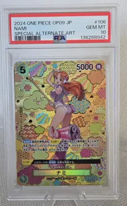 PSA 10 Nami OP08-106 SR SP Alt Art One Piece Card Emperors in New World Japanese - Image 3