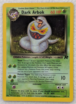 2000 Dark Arbok #2 Team Rocket Holo Pokemon Card Rare Year Error Swirl - Image 1