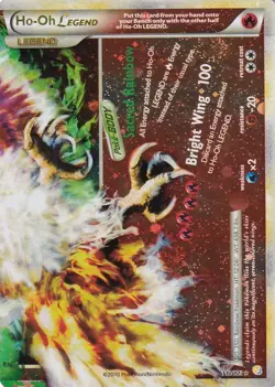 Pokemon Ho-Oh Legend Holo Card 112/123 HeartGold SoulSilver Bottom - Image 1