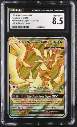 CGC 8.5 Ultra Necrozma GX Forbidden Light 127/131 Ultra Rare Holo Pokemon Card - Image 1