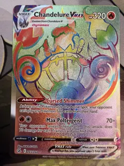 Chandelure VMAX 265/264 Rainbow Secret Rare Fusion Strike Pokemon Card NM - Image 1