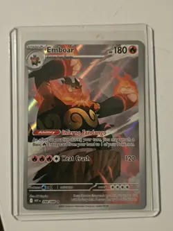 Pokemon TCG Scarlet & Violet White Flare Emboar Illustration Rare Card 098/086 - Image 1
