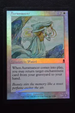 Magic The Gathering MTG AURAMANCER FOIL Odyssey LP Lightly Played - Image 1
