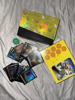 MTG Final Fantasy Chocobo Bundle Wheel, Empty Foil Box, Tokens, Land,Track lands - Image 1