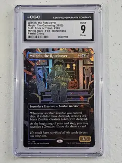 MTG CGC 9 Partial Crimp Error Wilhelt, the Rotcleaver M 2285 Foil SLD: Trick or - Image 1