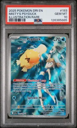 2025 POKEMON DRI EN-DESTINED RIVALS ILLUSTRATION RARE MISTY'S PSYDUCK PSA 10 - Image 1