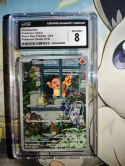 Charmander 044 CGC 8 Obsidian Flames Pokemon Center ETB Stamped Black Star Promo - Image 1