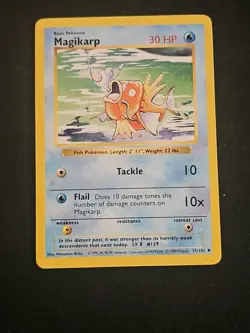 Pokemon TCG Magikarp Base Set Unlimited Uncommon Card 35/102 WOTC LP - Image 1