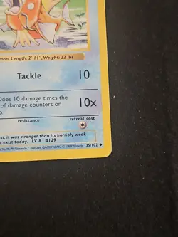 Pokemon TCG Magikarp Base Set Unlimited Uncommon Card 35/102 WOTC LP - Image 4