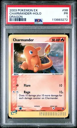 2003 POKEMON EX DRAGON #98 CHARMANDER-HOLO PSA 1 - Image 1
