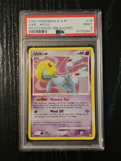 2007 Pokemon Diamond & Pearl Mysterious Treasures Uxie Holo 18/123 PSA 9 Mint - Image 1