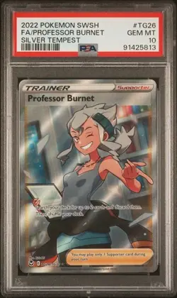 Professor Burnet Full Art TG26/TG30 Silver Tempest Pokemon PSA 10 GEM MINT - Image 1
