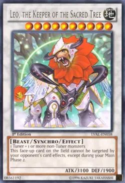Yugioh! Leo, the Keeper of the Sacred Tree - LVAL-EN058 - Rare - Unlimited Editi - Image 1