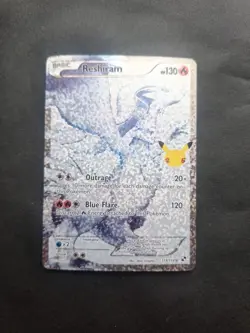 Pokemon TCG Reshiram Full Art Holo Card 113/114 Celebrations Classic Collection - Image 1