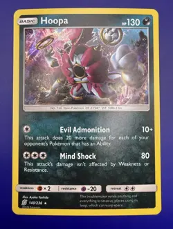 Pokemon Hoopa Holo Rare Card 140/236 NM - Unified Minds - Image 1