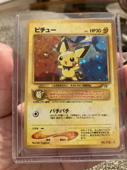 RARE Pokemon Pichu 172 Neo Genesis Japanese HOLO Card 1996 - Image 3