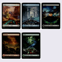 MTG - Aetherdrift Full Art Lands Set of 5 - DFT - Magic the Gathering - FOIL - Image 1