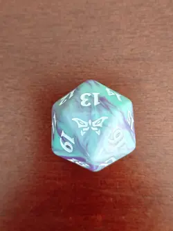 MTG - Duskmourn - Oversized D20 - spindown die life counter dice purple green - Image 1