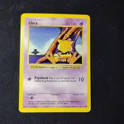 Pokemon TCG Abra Base Set 43/102 Shadowless NM - Image 1